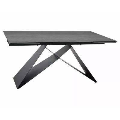 Стол обеденный SIGNAL WESTIN Ceramic Pietra Di Savoia серый/черный мат 160-240